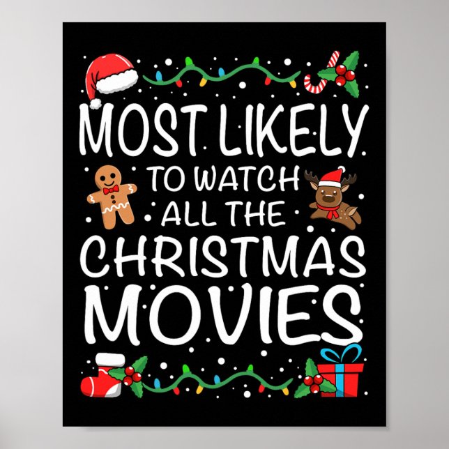 Poster Most Likely To Watch The Christmas Movies Family C (Frente)