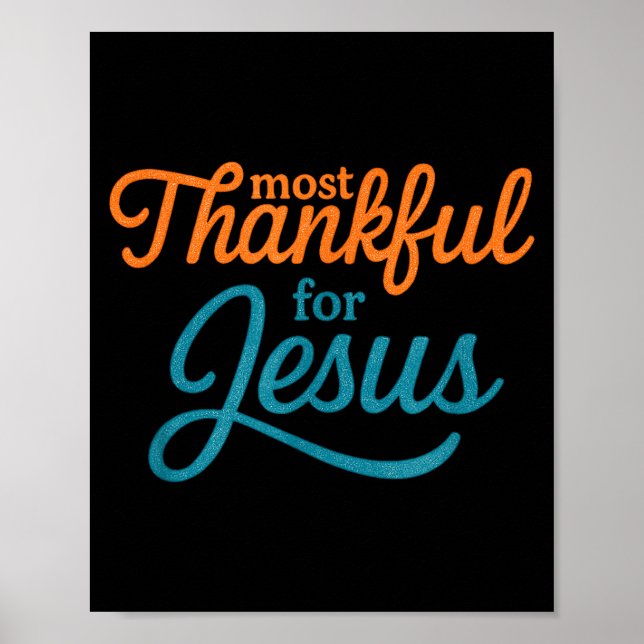 Poster Most Thankful For Jesus Christian Thanksgiving  (Frente)