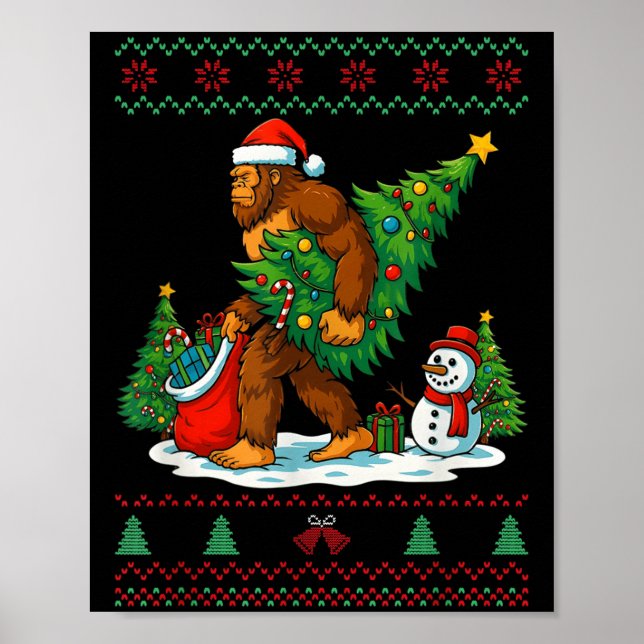 Poster Most Wonderful Christmas Bigfoot Christmas Tree Li (Frente)