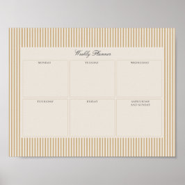 Poster Mostarda Imprimível semanal distribuída