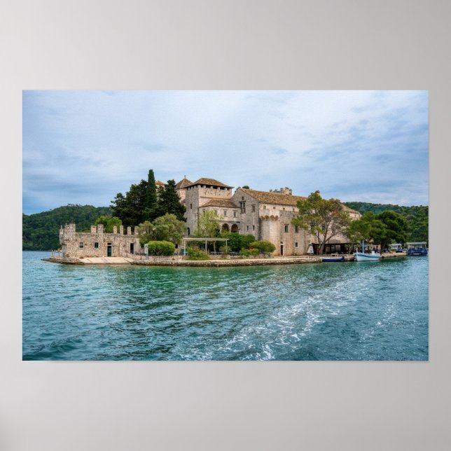 Poster Mosteiro beneditino na ilha de Mljet - Croácia (Frente)