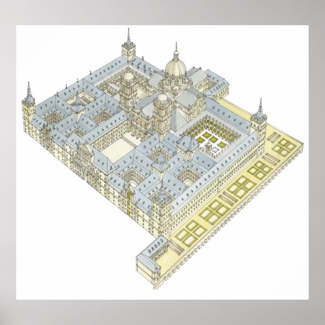 Poster Mosteiro de San Lorenzo El Real de El Escorial. (Frente)