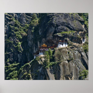 Pôster Mosteiro de Taktsang no penhasco, Paro, Butão