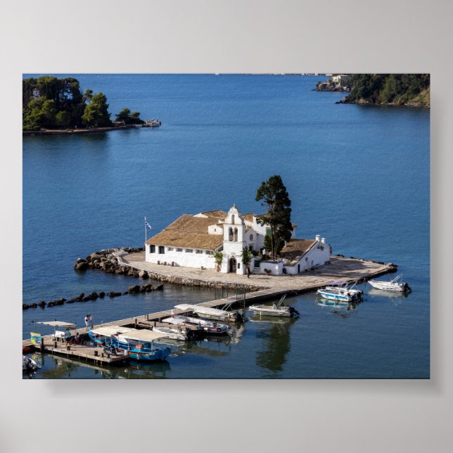 Poster Mosteiro de Vlacherna em Corfu (Frente)