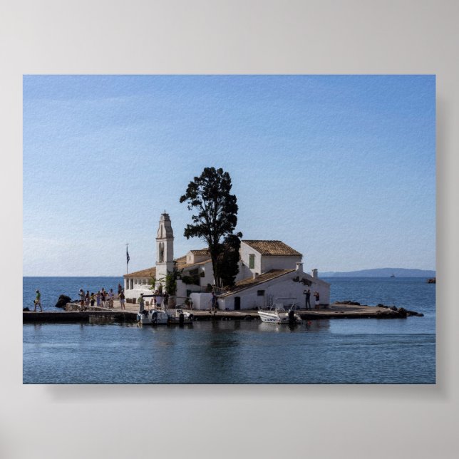 Poster Mosteiro de Vlacherna em Corfu (Frente)