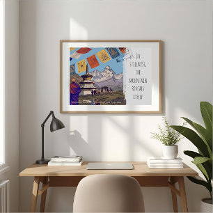 Poster Mosteiro Tengboche Motivação Espiritual Everest