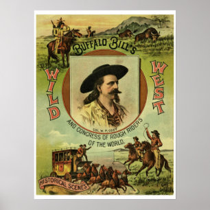 Pôster Mostra ocidental selvagem de Buffalo Bill do