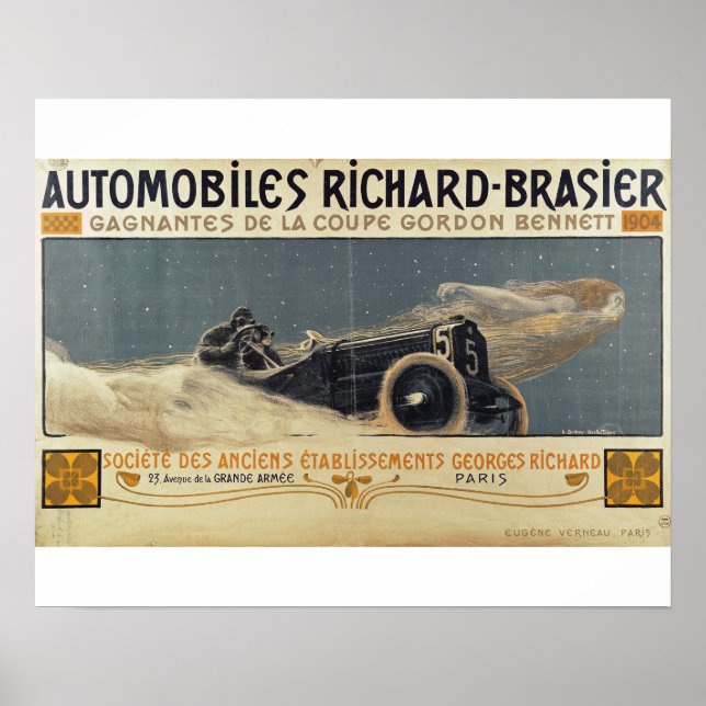 Poster mostrando a vitória do Automobiles Richard- (Frente)