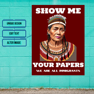 Poster Mostre-me seus documentos sobre imigração feminina
