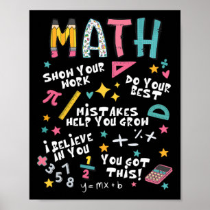 Poster Mostre Seu Trabalho Professor de Matemática Engraç