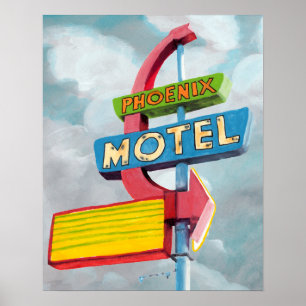 Poster Motel Phoenix Watercolor