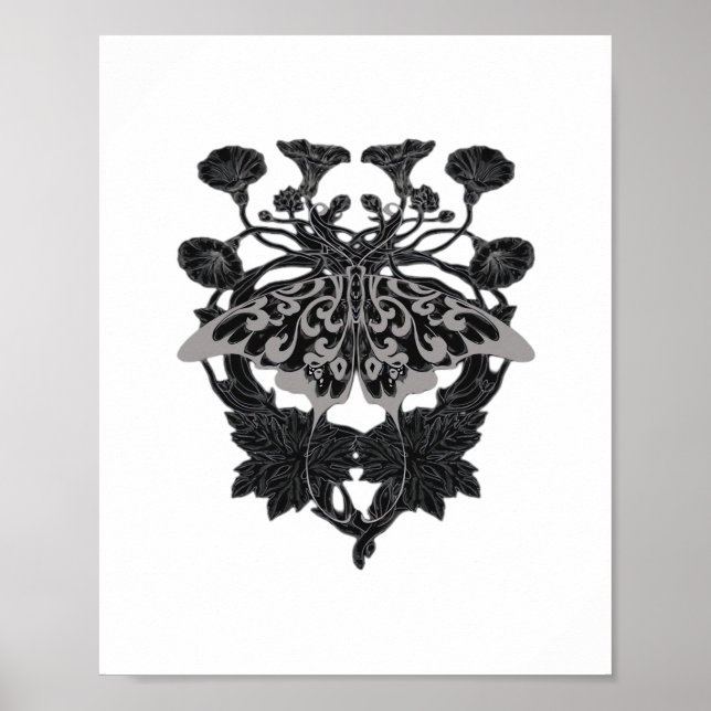 Poster Moth Talisman - Whimsigoth Drath - Versão Branca (Frente)