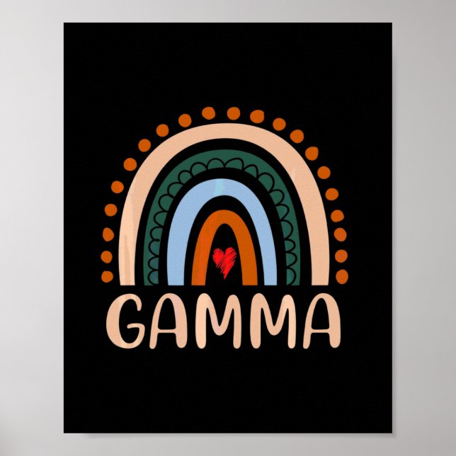 Poster Mother Art | Gamma Rainbow Grandma Cute Birthday (Frente)