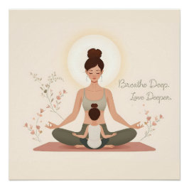 Pôster Mother Child Yoga Meditation Art