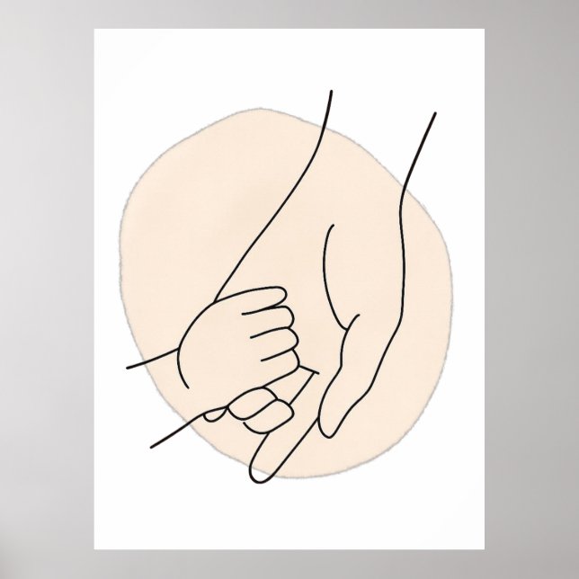 Poster Mother’s Day Minimalist Parent & Child Line Art (Frente)