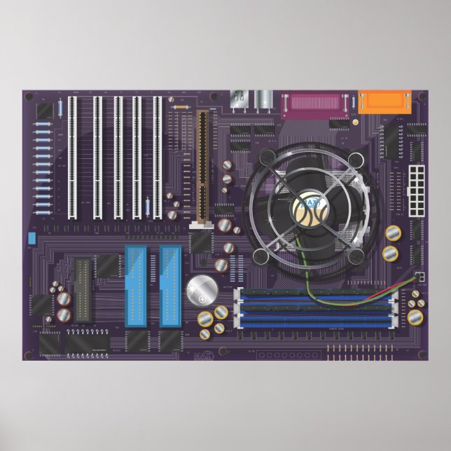 Pôster Motherboard do computador (Frente)
