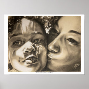 Poster Motherhood - desenho de carvão de Rachel Dolezal