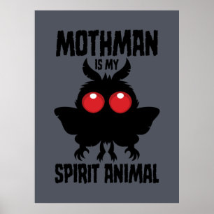 Poster Mothman É o Meu Animal Espiritual Silhueta