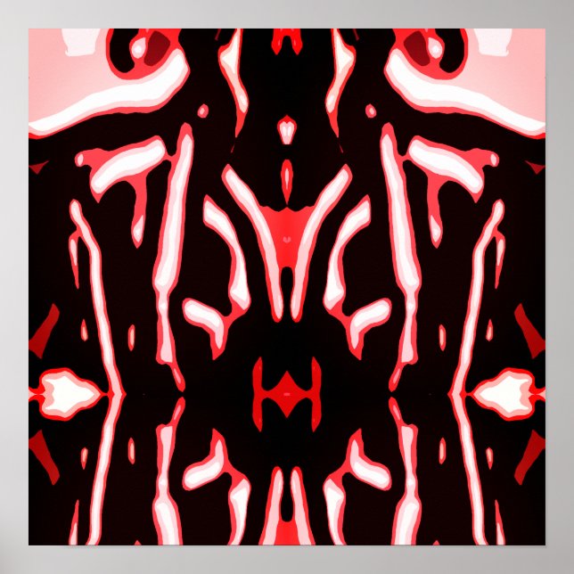 Poster Motif de Arte Moderna Abstrato de Negra Vermelha (Frente)