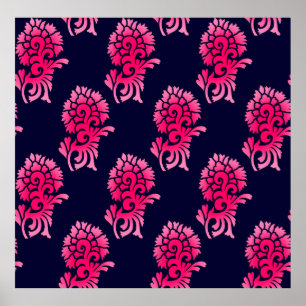 Poster motif motif background abst de flores de múghal in