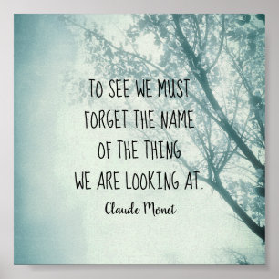 Poster motiva Monet cita a arte azul da natureza