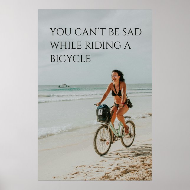 Poster Motivação Cíclica - Corrida de Bicicleta de Praia, (Frente)