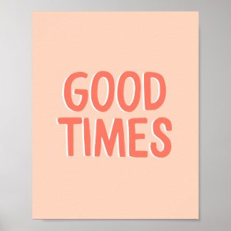 Poster Motivação Citação Boas Vezes Cor-de-Rosa e Pêssego