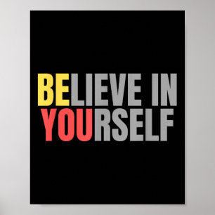 Poster Motivação Citação Positiva de Mensagens Acredita E