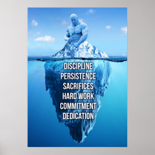 Poster Motivação da Escultura Iceberg de Construção de Po