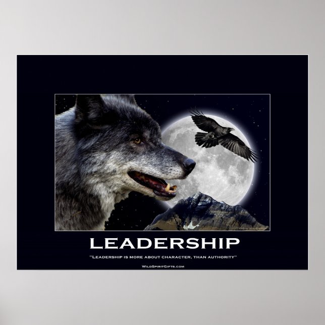 Poster Motivação da Liderança Wolf e Raven (Frente)