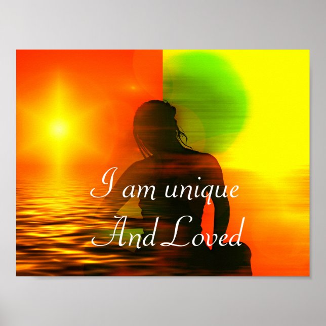 Poster Motivação de afirmação positiva sobre autoestima (Frente)