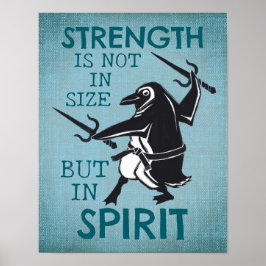 Poster Motivação de Badass Karate Penguin