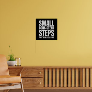 Poster Motivação de consistência de pequenos passos consi