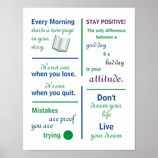 Poster Motivação de Cotações em Casa ou Sala de Aula (Frente)