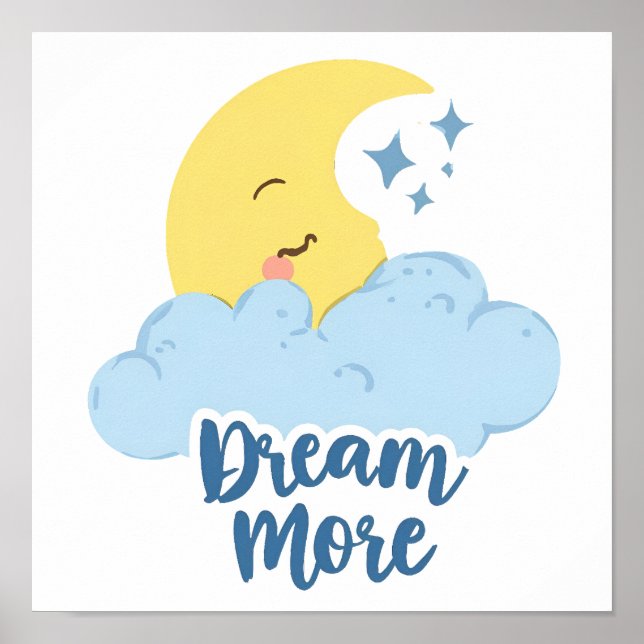 Poster Motivação de Lua Celestial e Estrelas (Frente)