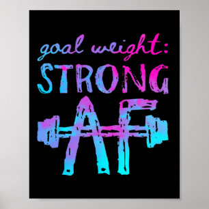Poster Motivação de Workout Af Forte com Peso de Meta