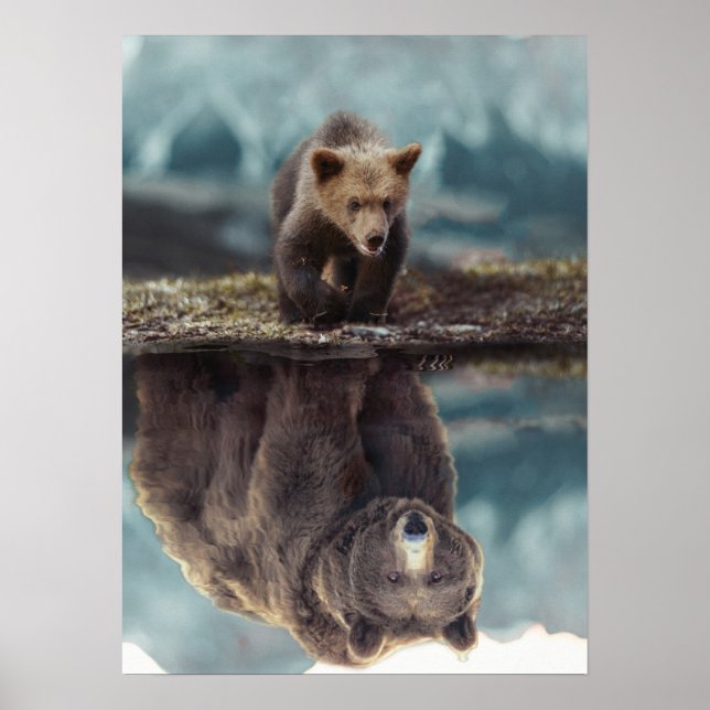 Poster Motivação do Dispositivo de Urso Grizzly - Êxito (Frente)