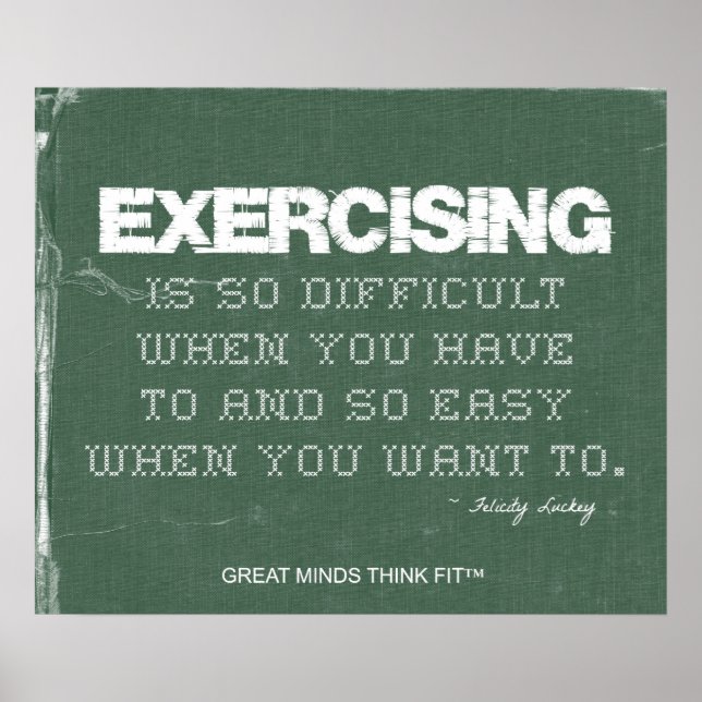 Poster Motivação do Exercício em Denim Verde (Frente)
