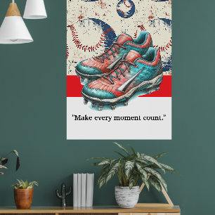Poster Motivação do jogador de beisebol