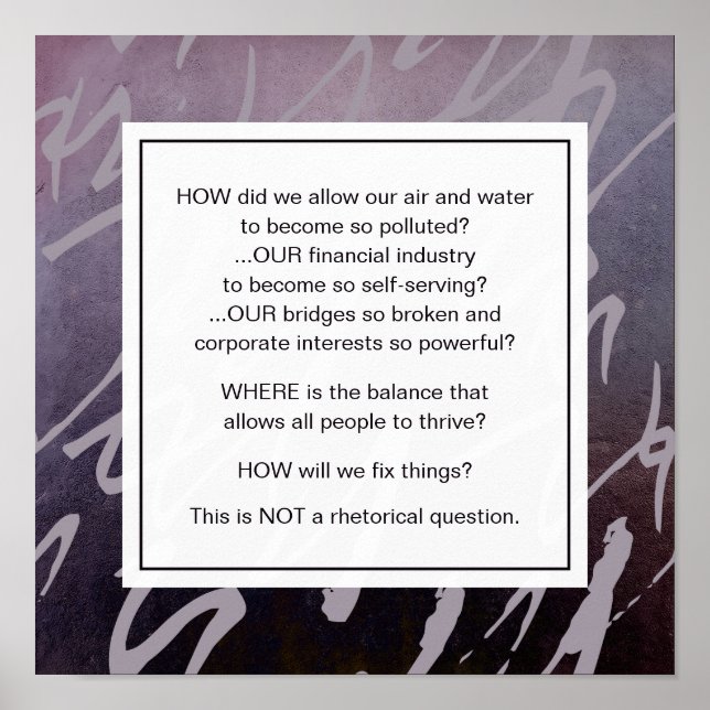 Poster Motivação do Planeta Terra abstrato Roxo (Frente)