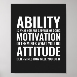 Poster Motivação e atitude de habilidade Citação Mo