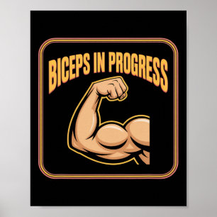 Poster Motivação Engraçada Giro Humor Biceps ganha Biceps