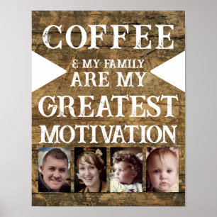 Poster Motivação família de café 4 foto castanho