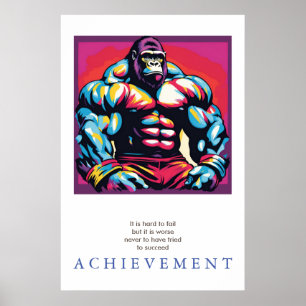 Poster Motivação Gorilla Bodybuilder