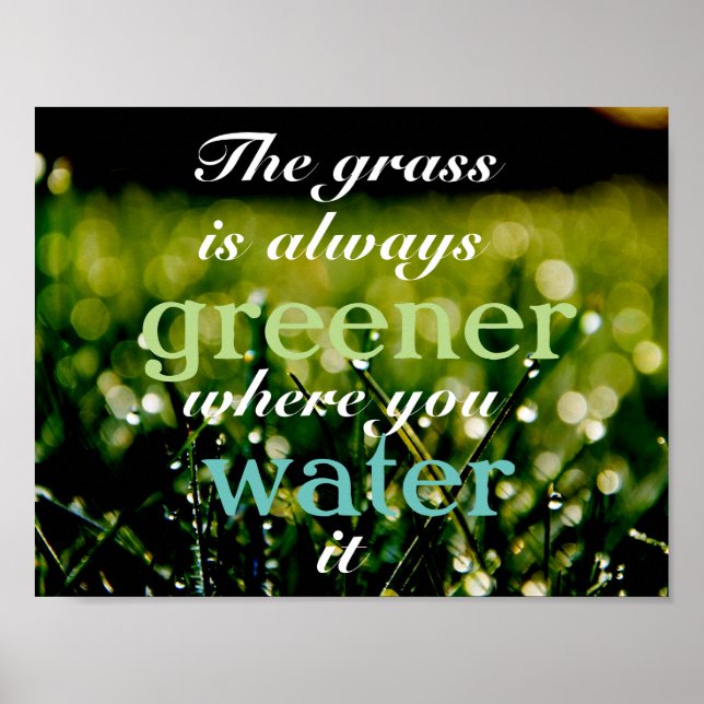 Poster Motivação| Grass é mais verde onde você a rega (Frente)