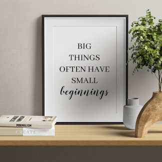 Poster Motivação Mínima Preta e Branca