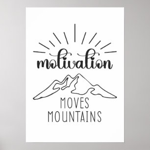 Poster Motivação Move Montanhas - Giro de Sucesso de Hust