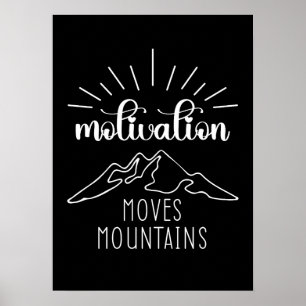 Poster Motivação Move Montanhas, Giro de Sucesso de Hustl