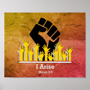 Poster Motivação Na moda Christian I ARISE Micah 7:8