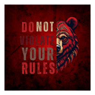 Pôster Motivação Próximo modo de pensar Urso
